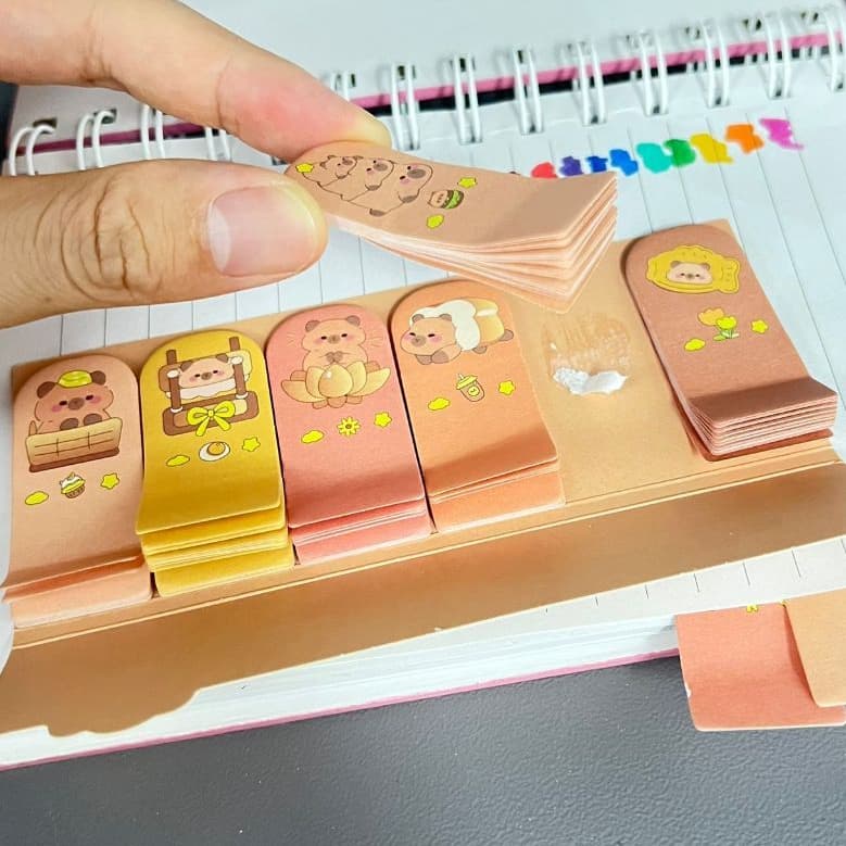 Notas de Adesivos Capivaras Kit com 6 modelos 22*50mm Desenho Animado Fofo