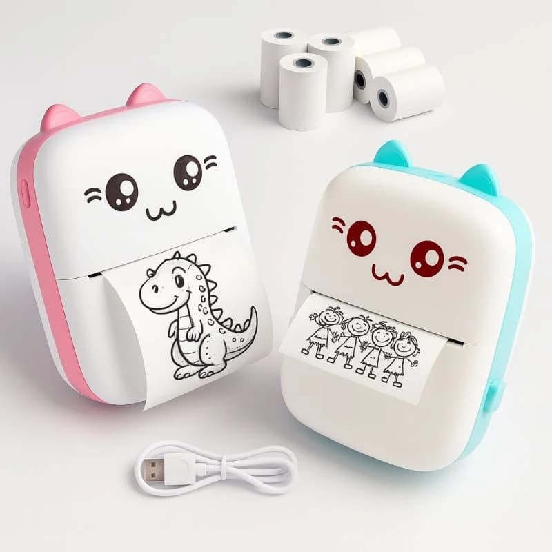 Mini Impressora Térmica Portátil Sem Fio Bluetooth Usb Fotos