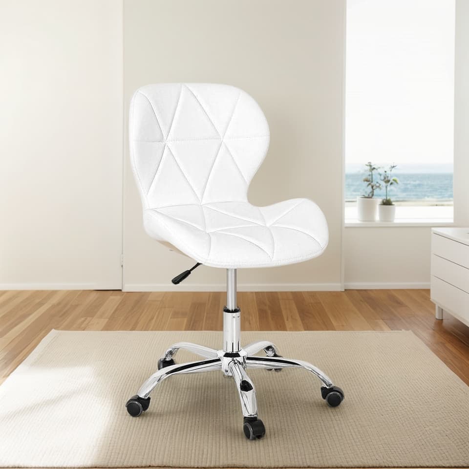 Cadeira De Escritório Slim Ergonômica Giratória Couro Diversas Cores