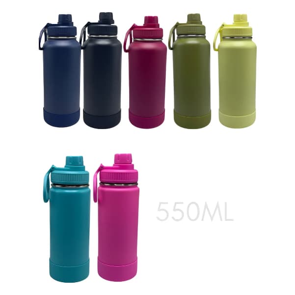 Garrafa Térmica Quente Frio 550/350ml Academia Portátil Parede Dupla Inox