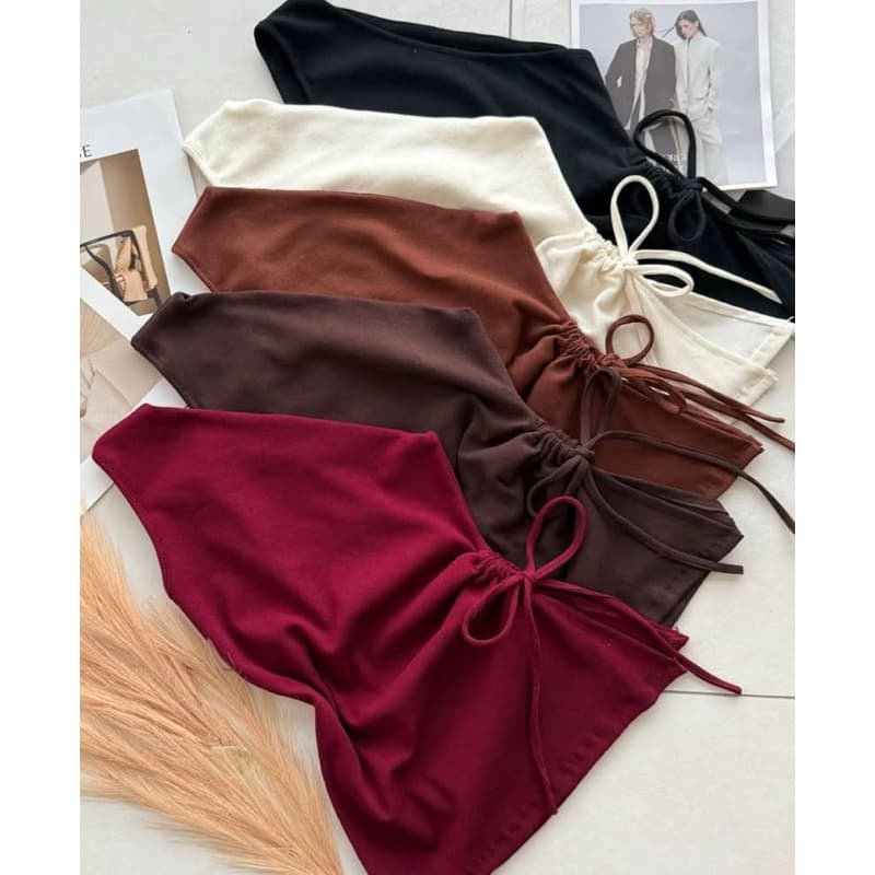 Blusa Feminina Drapeada Ribana Algodão Elegante Mula Manca Um Ombro só Blusinha Verão novidade