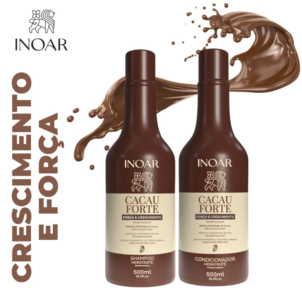 Inoar - Kit Shampoo e Condicionador Cacau Forte Crescimento e Força 500ML
