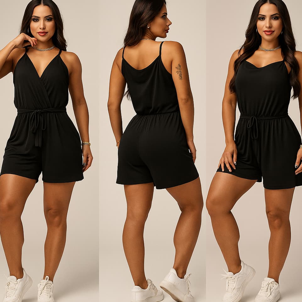 macaquinho  Envio Rápido liso mais vendidos veste duas versões em uma mesma peça casual moda feminina verão