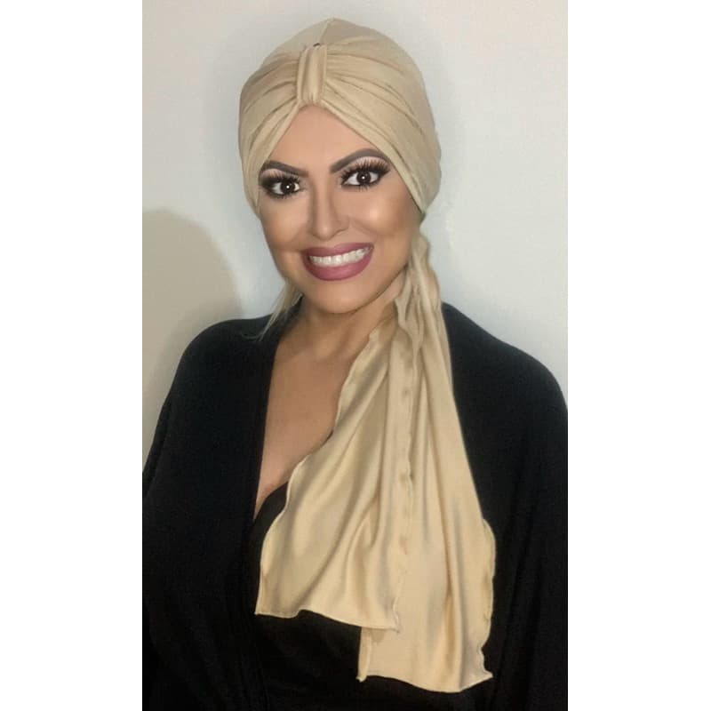 TURBANTE “HELENA” CORES LISAS QUIMEOTERAPIA ALOPECIA ESTILO PARA SEU DIA A DIA/AFRO JUDIAS MUÇULMANAS UMBANDA CANDOMBLÉ