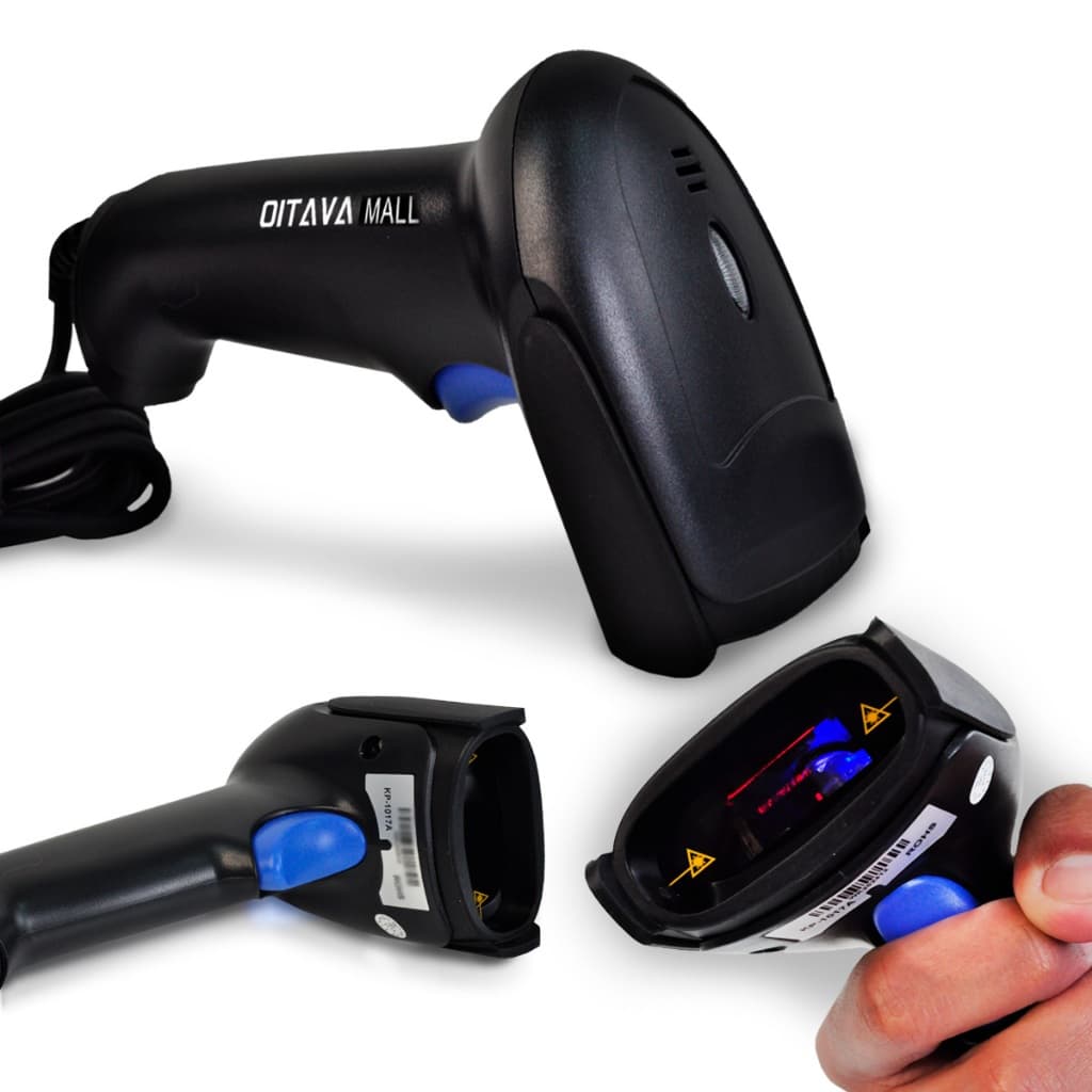 Leitor de Código de Barras com Fio USB Barcode Scanner Laser 100 Leituras Leve Rápido Windows Linux