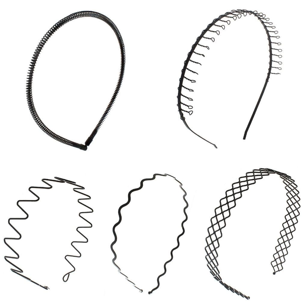 5 Tiaras De Ferro Arco Diadema Masculina Feminina Metal Arquinho