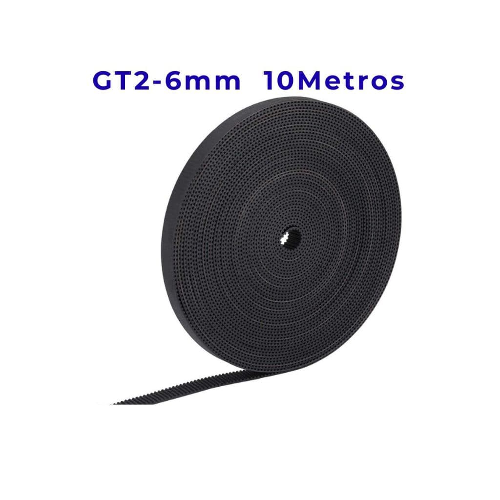 10m Correia Gt2 6mm Alma De Aço Aberta + 1 Kit Emenda Grátis