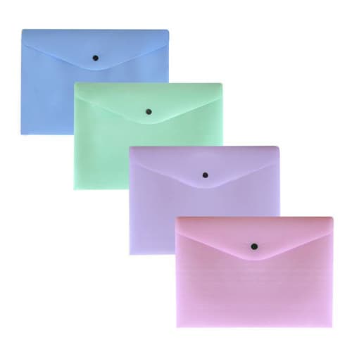 Envelope Pasta com botão plástico Tamanho A4  Cores Candy Serena Dello