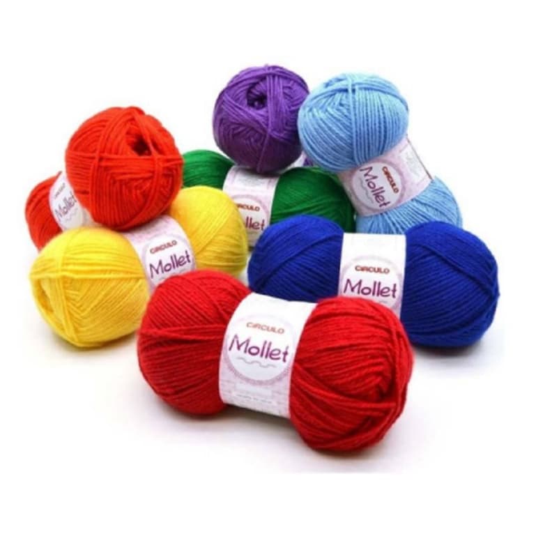 Kit 10 Lã Mollet 40g Circulo Cores Sortidas 80m Tex 500