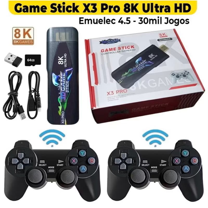 GAME STICK X3PRO COM MAIS DE 20 MIL JOGOS
