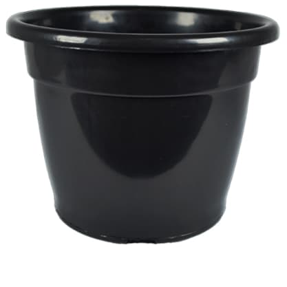 Kit 10 Vasos Redondos Preto M 5.5 L Horta Planta Casa Jardim Mudas