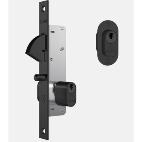 Fechadura Porta de  Correr INOX 901 PRETO FOSCO STAM