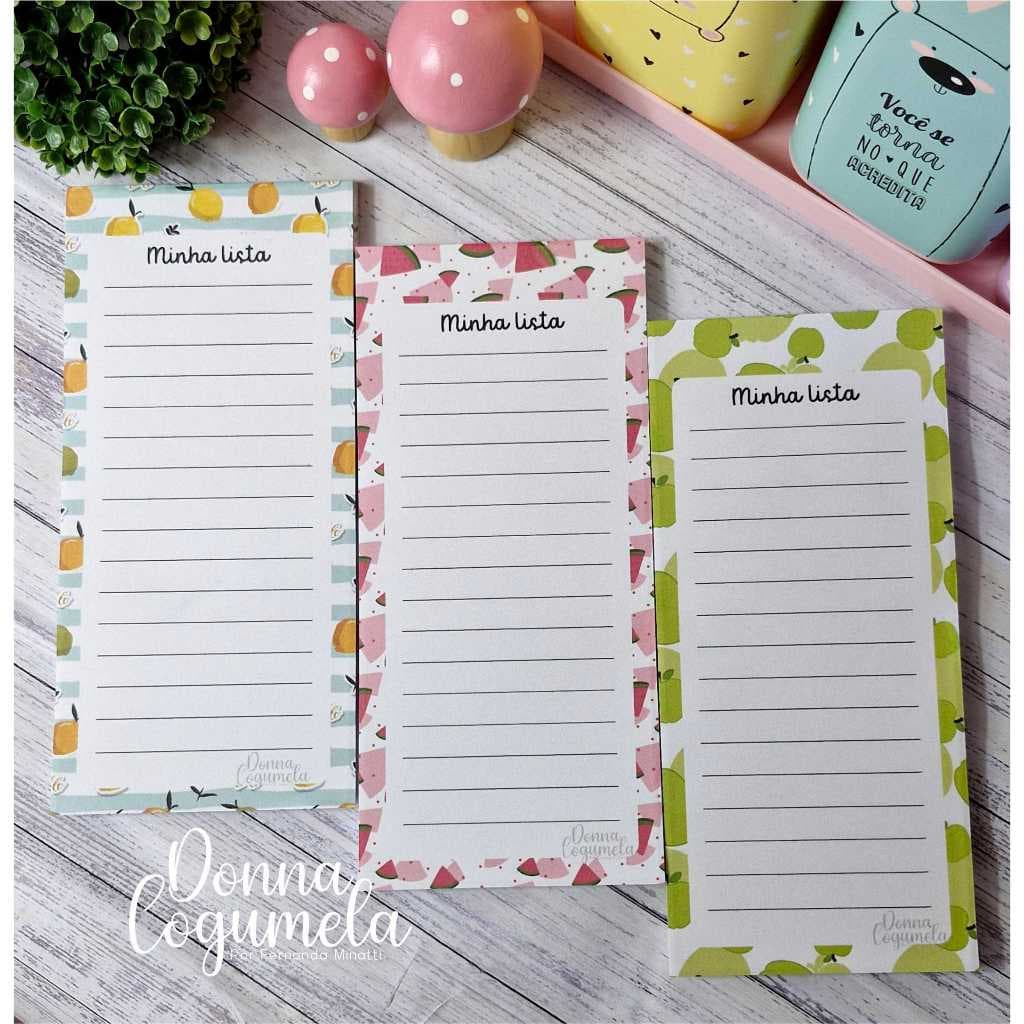 KIT 3 BLOCOS LISTA DE COMPRAS COM ÍMÃ - BLOCO LISTA PARA COLAR NA GELADEIRA - 50 FOLHAS