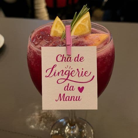 Tag drink chá de lingerie despedida de solteira personalizada decoração