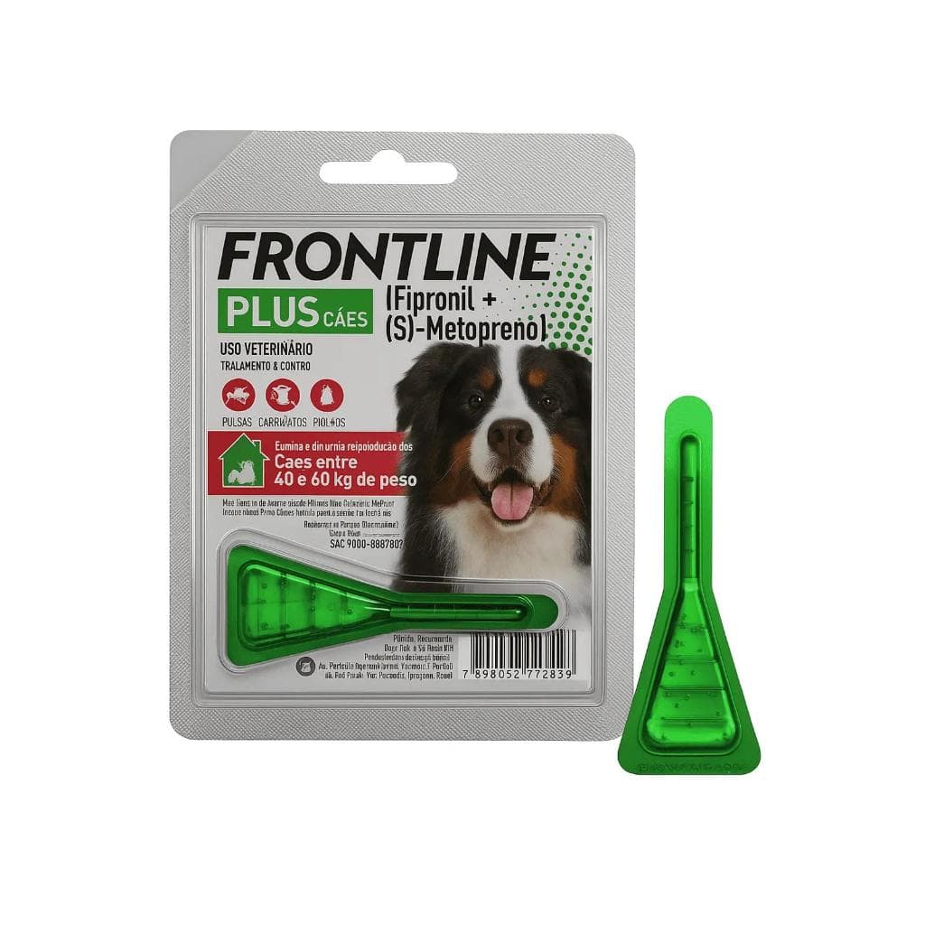 Frontline Plus 40 a 60 Kg Antipulgas e Carrapatos – 1 Pipeta