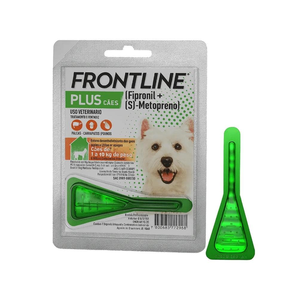 Frontline Plus 1 a 10 Kg Antipulgas e Carrapatos – 1 Pipeta
