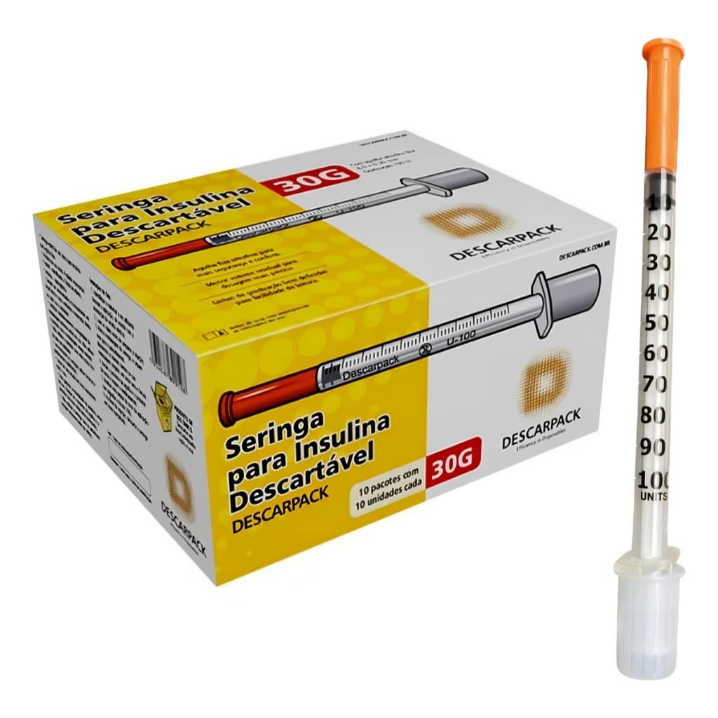 Seringa Insul 1ml/100ul Ag Ultra Fina 8,0x0,30mm 30g
