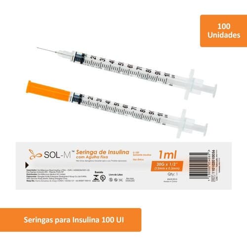 Seringa De Insulina 1,0ml Agulha Fixa 0,30mm X 13 Botox SOL-MILLENNIUM/BD