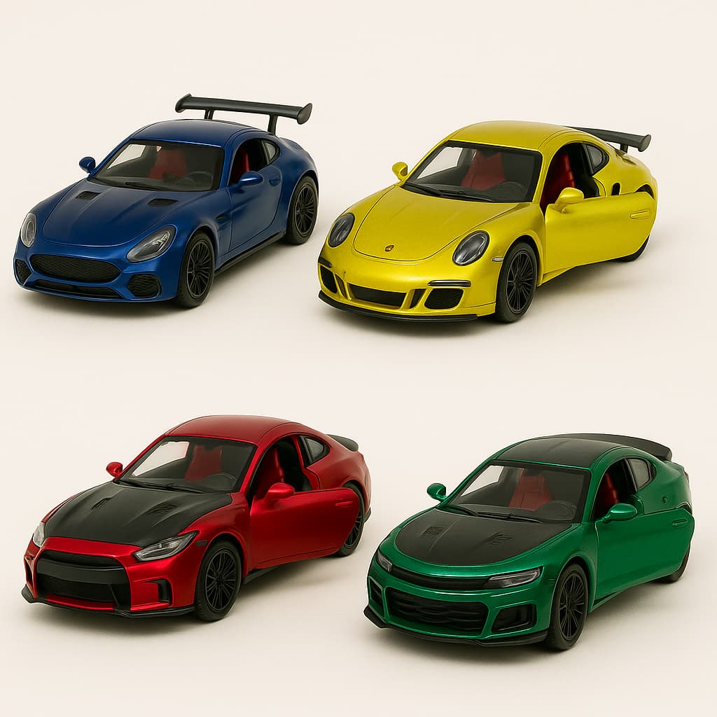 Miniatura Carrinho Corrida Fricção Metalico Carrinho Colecionável Detalhes Interno Abre Porta Atual