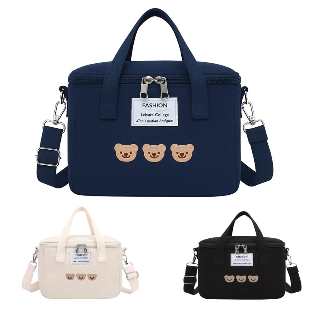 Bolsa térmica lancheira marmita,  com alça de ombro destacável, ideal para levar a praia e escola