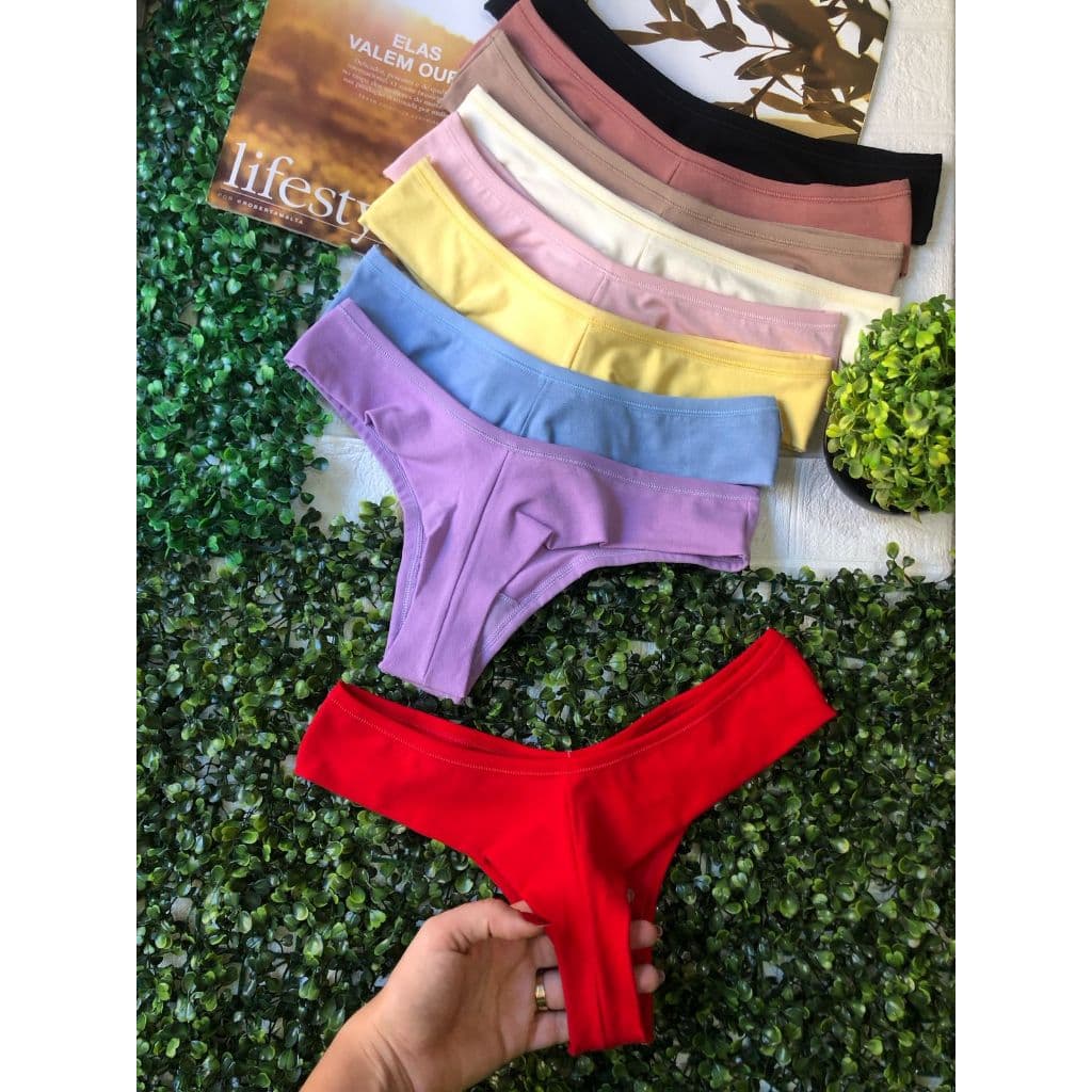 Kit calcinhas Fio Duplo 100% algodão confortável e antialérgica que não marca na roupa