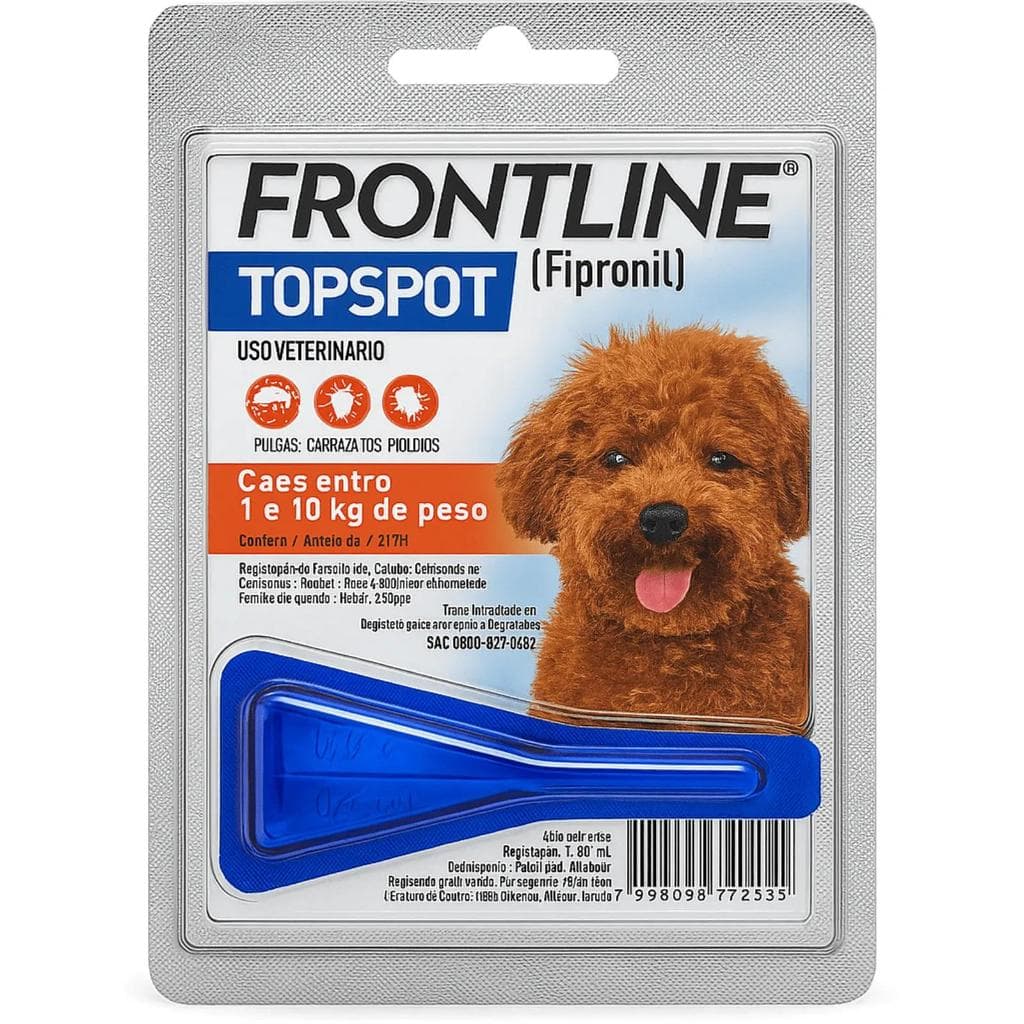 Frontline TopSpot Cães de 1 a 10 kg Antipulgas e Carrapatos – 1 Pipeta