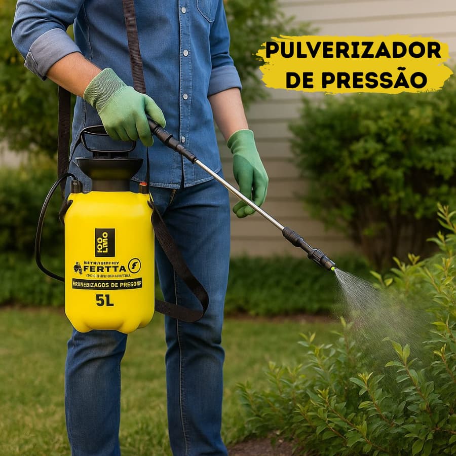Pulverizador Borrifador 5 Litros Com Compressão Previa Jato Regulavel Erta Jardim Dedetizaçao