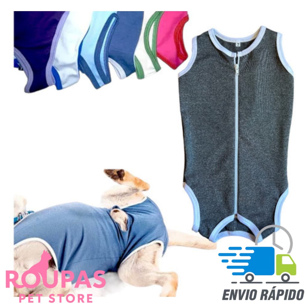 Roupa Pós Cirúrgica Para Cães e Gatos Roupa De Castração Tamanhos 0 á 10