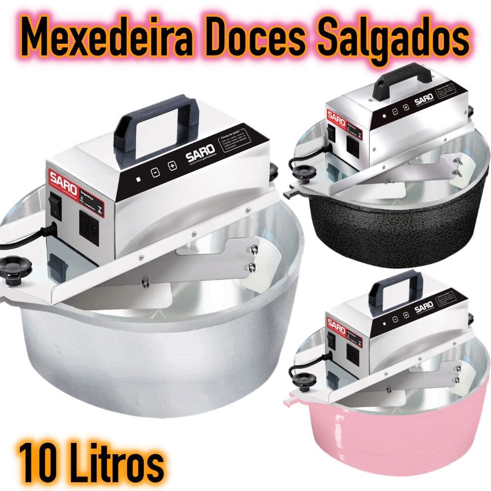 Panela Misturadora Doces Salgados 10 Litros Automático Elétrico Bivolt Inox PA10R