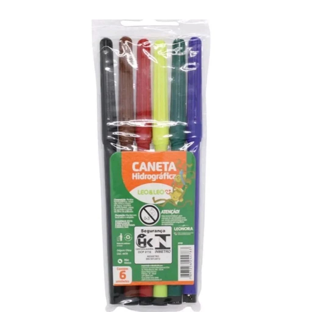 Caneta Canetinha Hidrográfica Hidrocor Com 6 12 24 Cores Leo&Leo