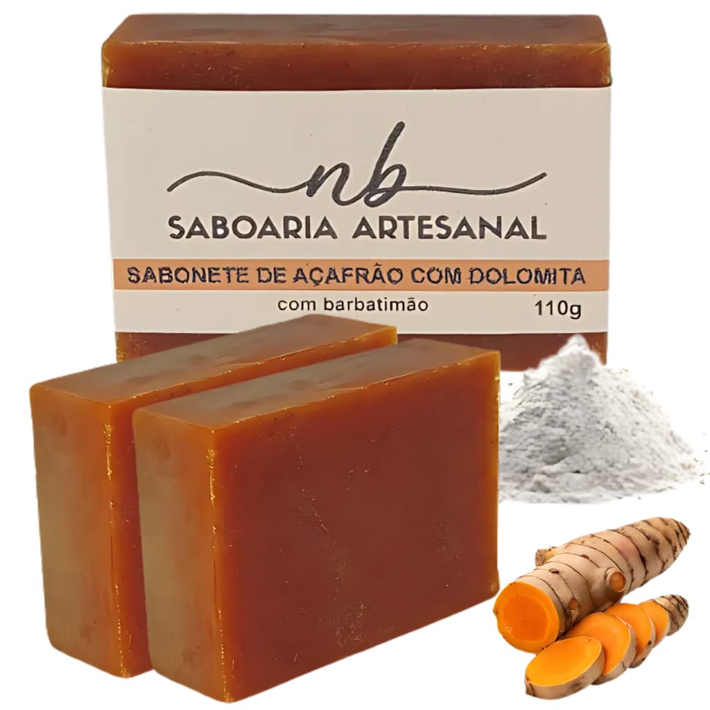 Kit 2 Sabonete Açafrão com Dolomita Reduz Pelos e Clareia