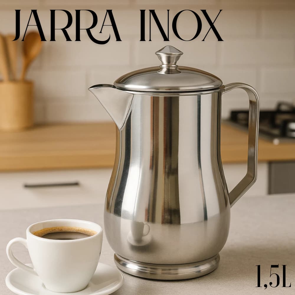 Jarra Inox 1,5L com Tampa e Aparador de Gelo – Para Suco, Água e Bebidas Geladas Wincy