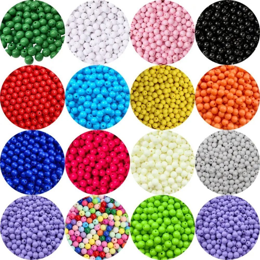 Miçangas ABS 6MM até 300 pçs para bijuteria, colar, pulseira terços e artesanatos