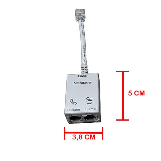 FILTRO PARA LINHA TELEFONE RJ11 - ADSL - 2 SAÍDAS