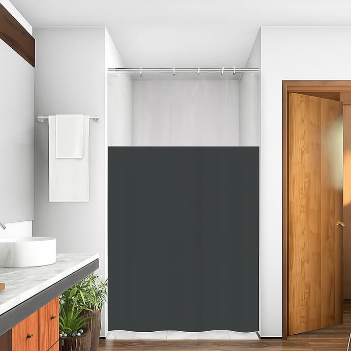 Cortina de Box Vinil Com Visor C/ Ganchos antimofo - Envio em 24h