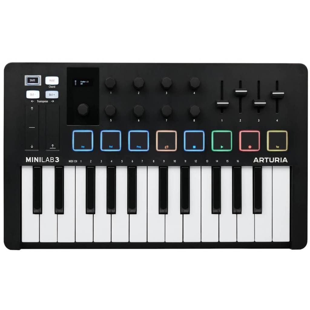 Teclado Controlador Midi Arturia MiniLab 3 com 25 Teclas Preto