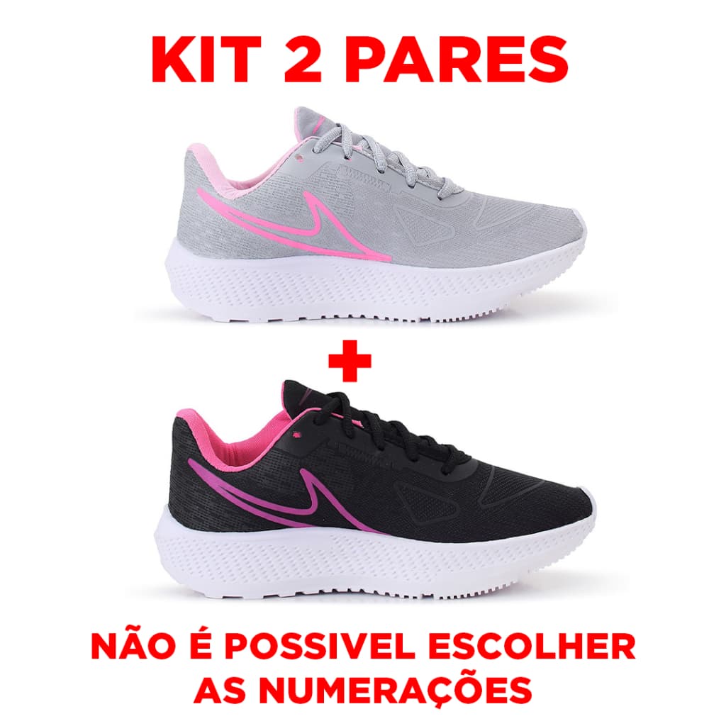 Kit 2 Tênis Feminino Academia Confortável 34 ao 39 Lançamento Esportivo Casual