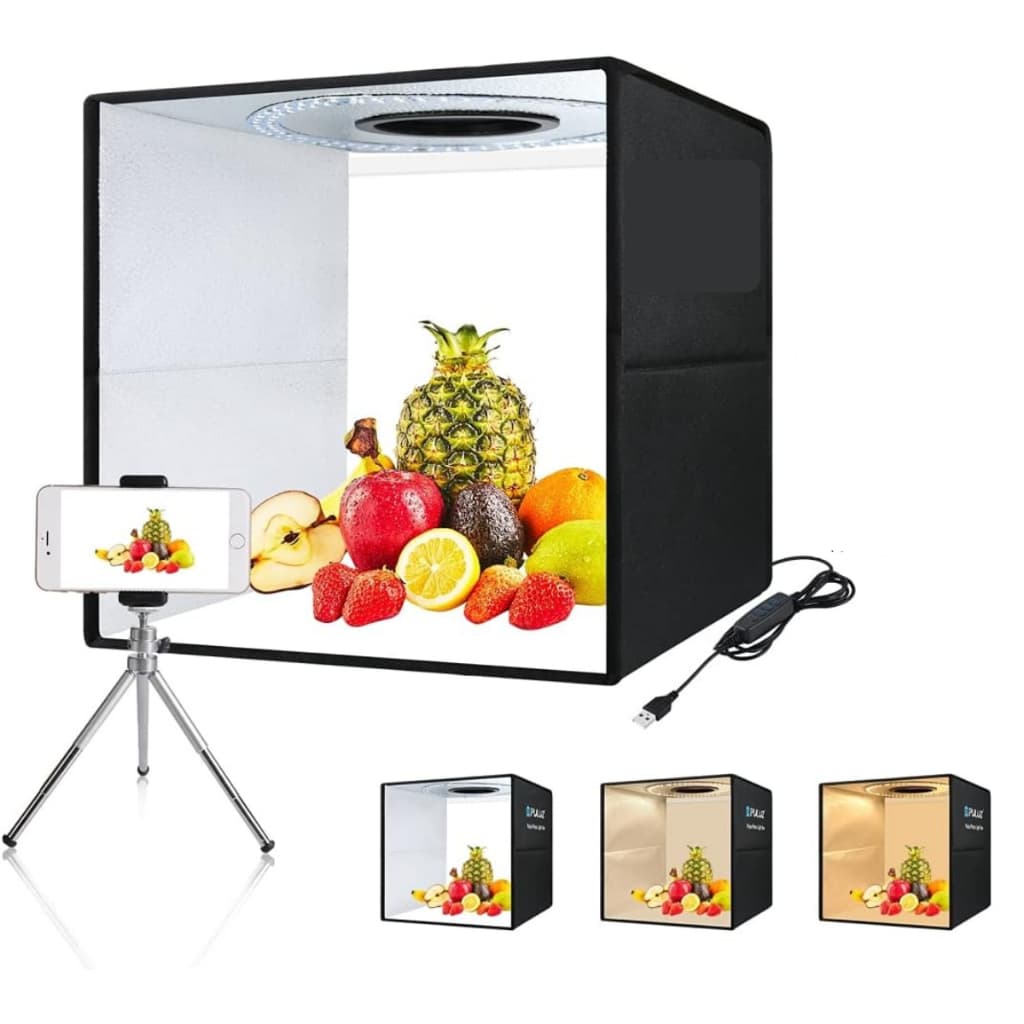 Mini Estúdio Portátil 60x60 Cabine Fotografica com Iluminação Led Usb