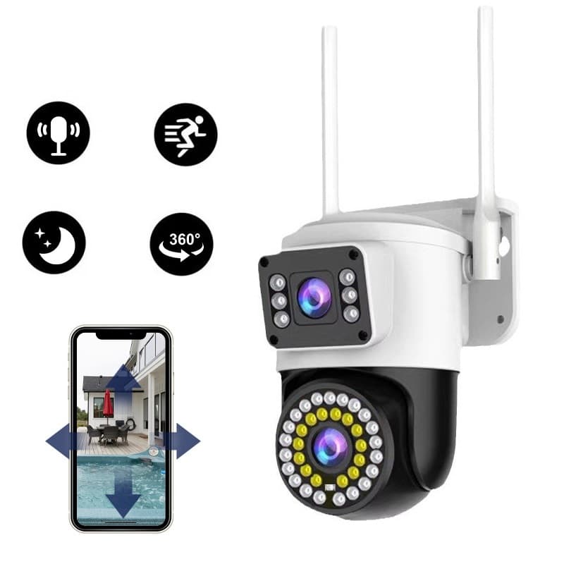 Camera Segurança Externa Lente Dupla 4k Sirene Policial Segurança Residencial -G1