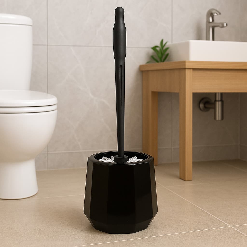 Escova Sanitária Cerda de Lavar Banheiro Com Suporte Limpeza Colorida