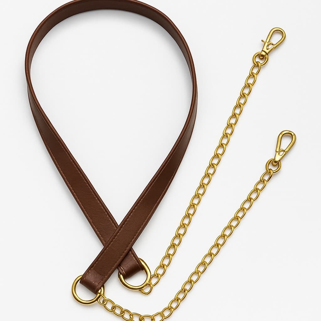 Alça Em Couro Sintético e Corrente Para Bolsas, Alça Transversal e Ombro Feminina - Gaby Show Bolsas e Acessórios