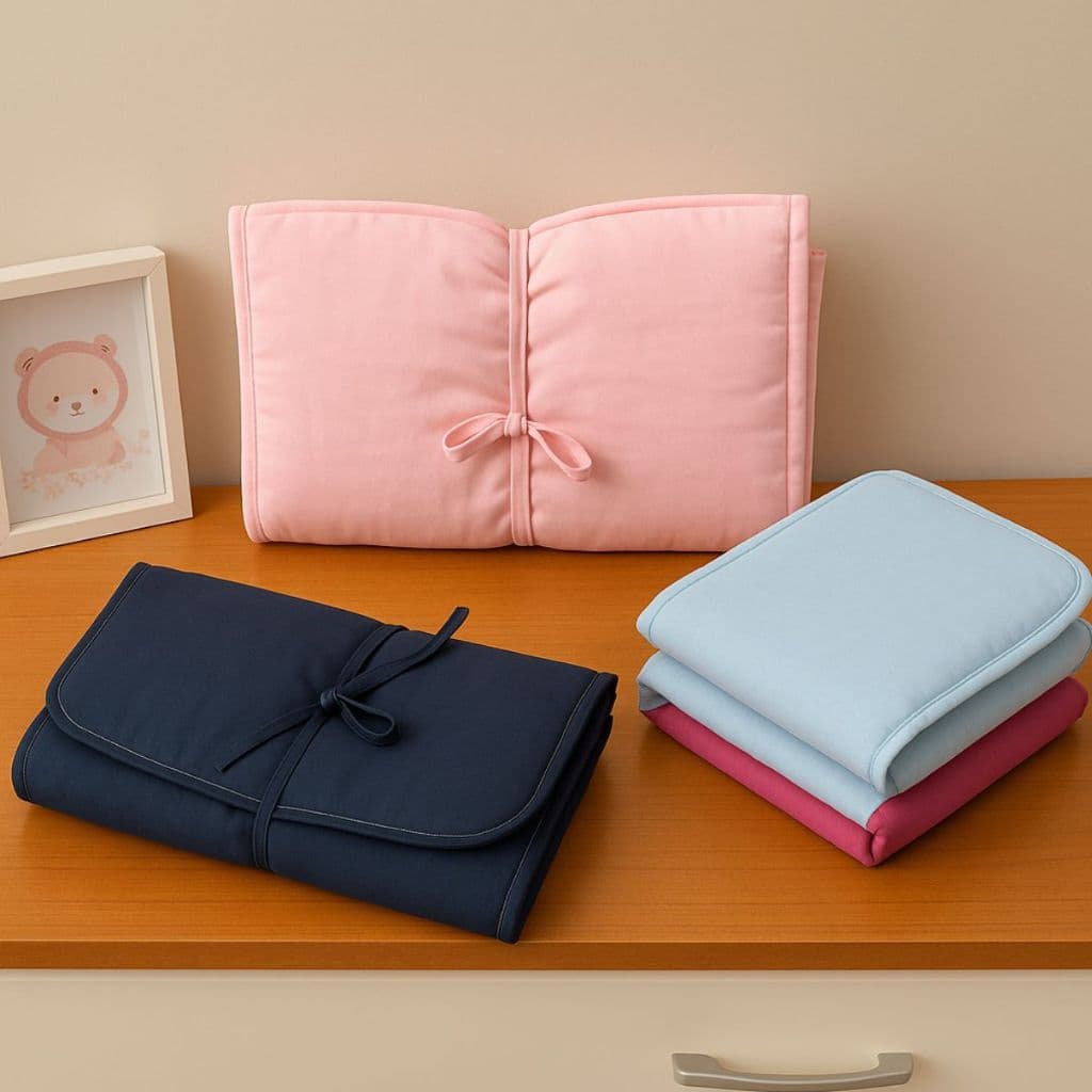 Trocador Portátil Para Bebe Impermeável com Bolso Enxoval Menina Menino