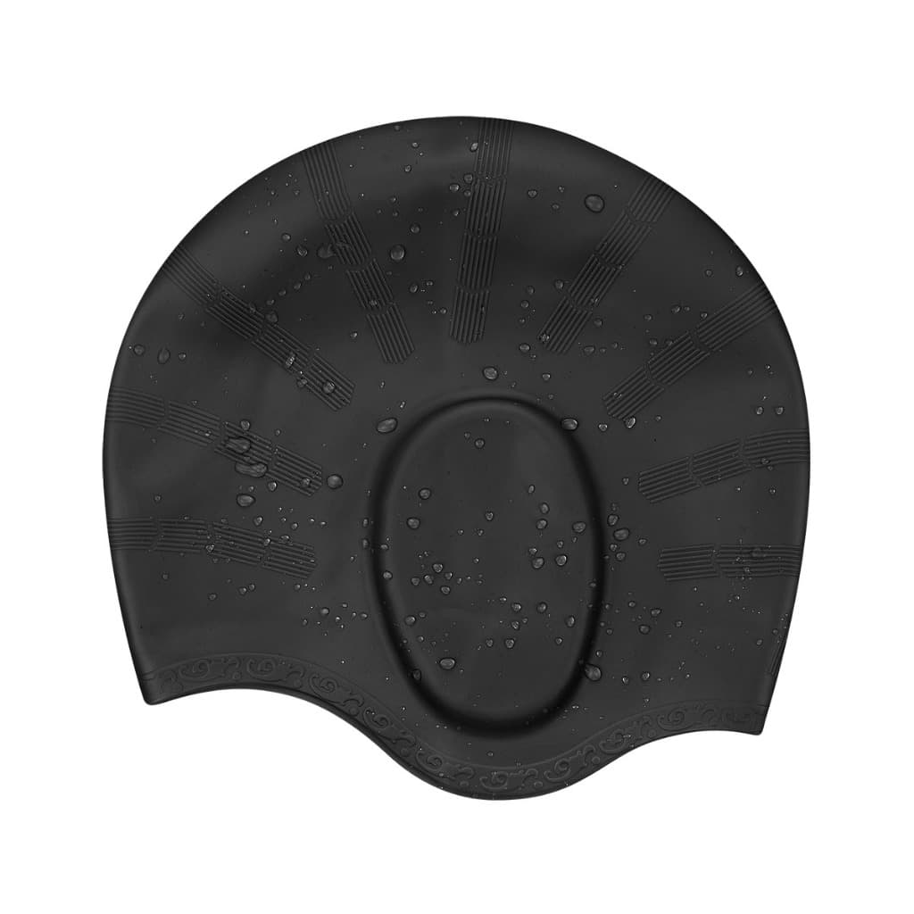 Touca Para Natação Cobre Orelhas Silicone Diversas Cores Cor Preto