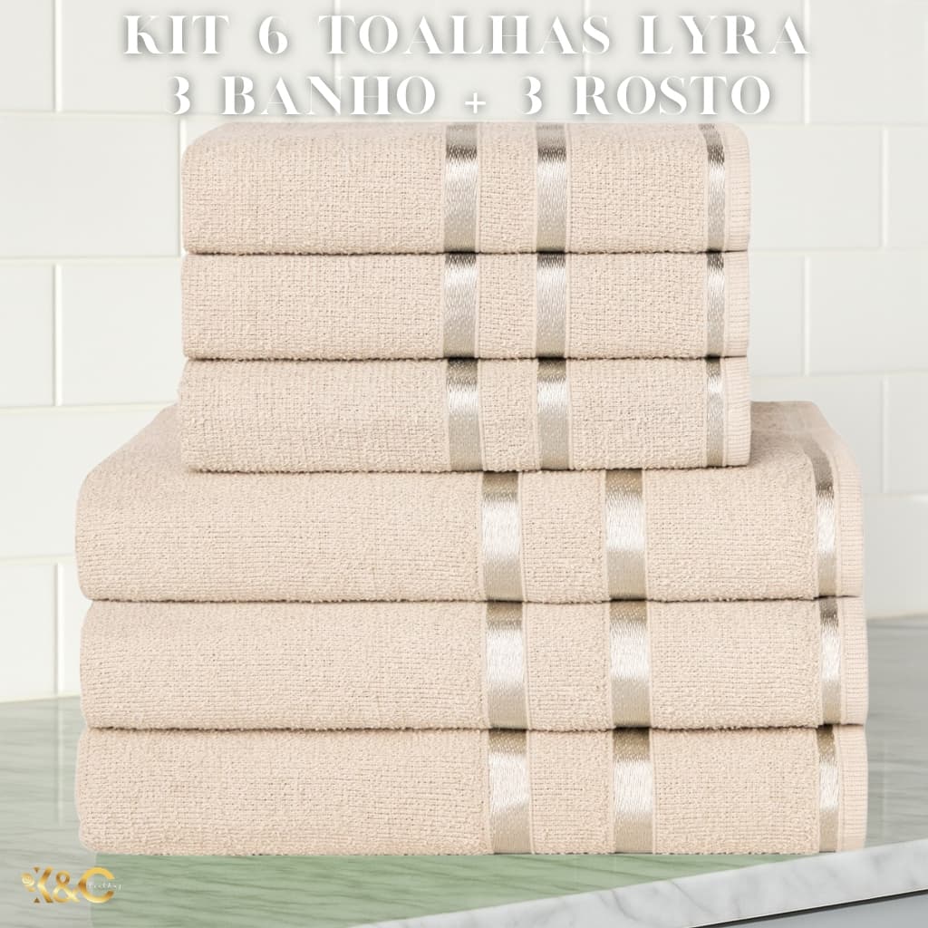KIT 6 Toalhas Turquesa (3 Banho + 3 Rosto) 100% Algodão