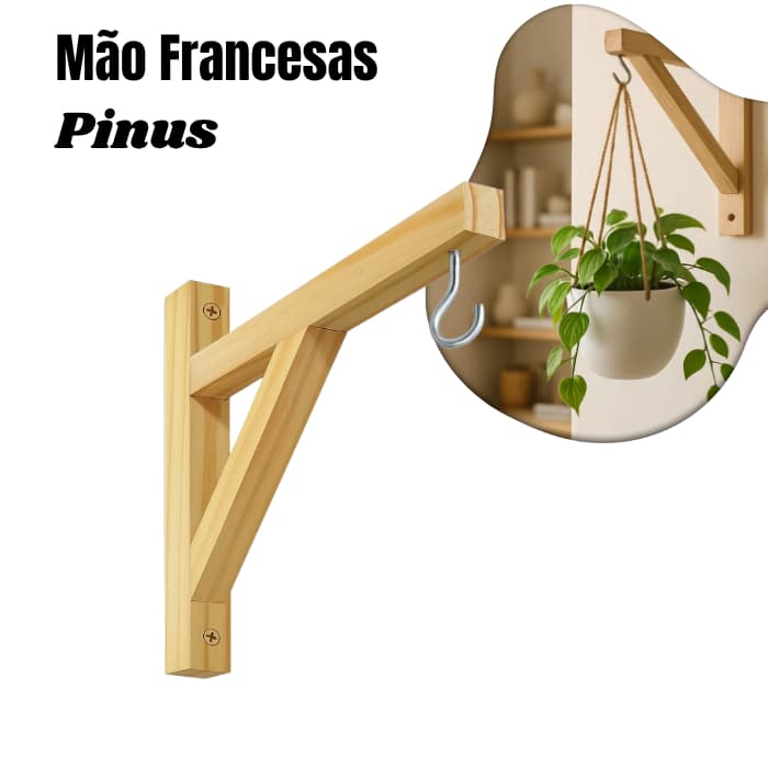 Mão Francesa Para Pendurar Vaso De Planta Na Parede - Pinis Natural