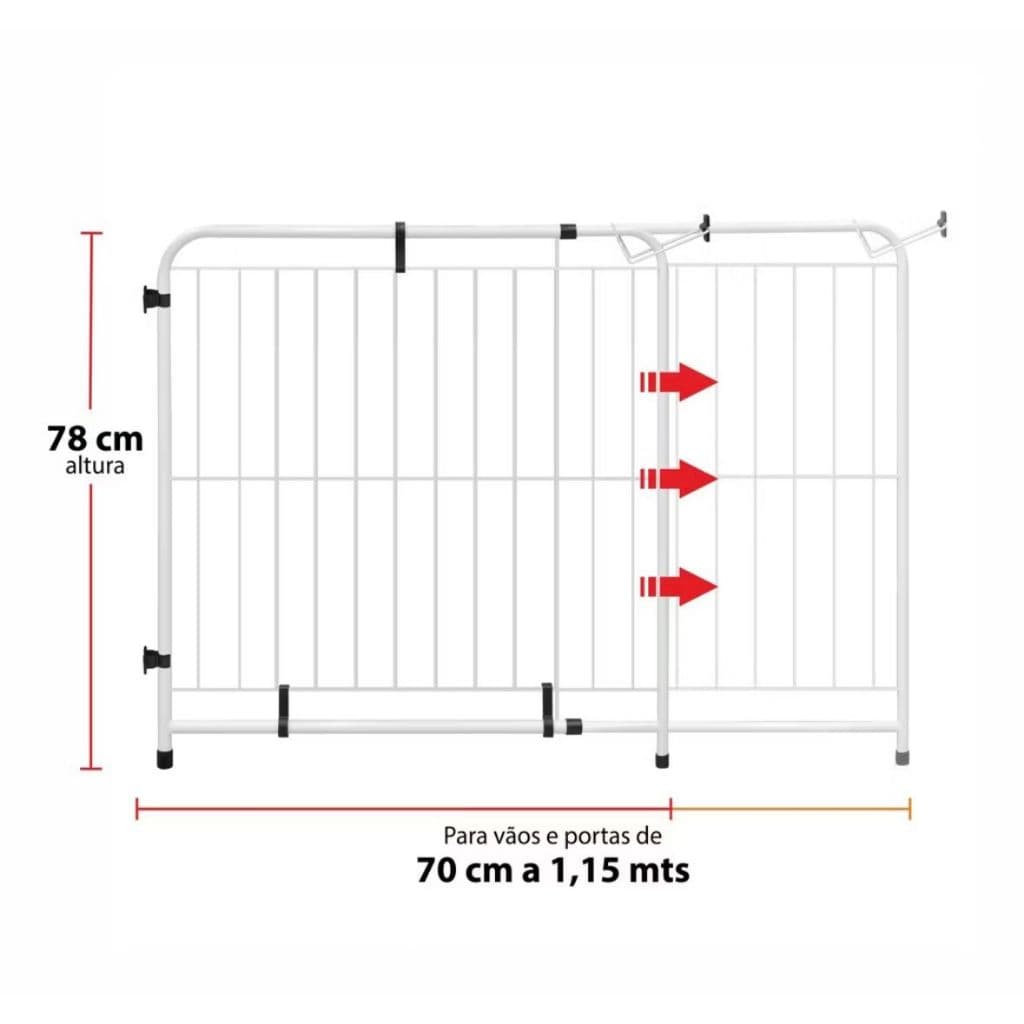 Portão Expansivo Extensivo Proteção 70 a 115 / 95 a 155 cm Cachorro Cães Pet
