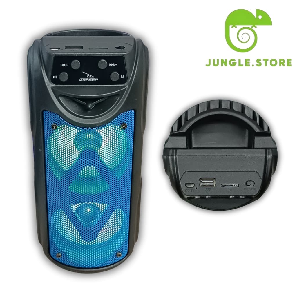 Caixa de som Bluetooth Portátil Led Rgb TWS Estéreo Multimídia com USB TF FM