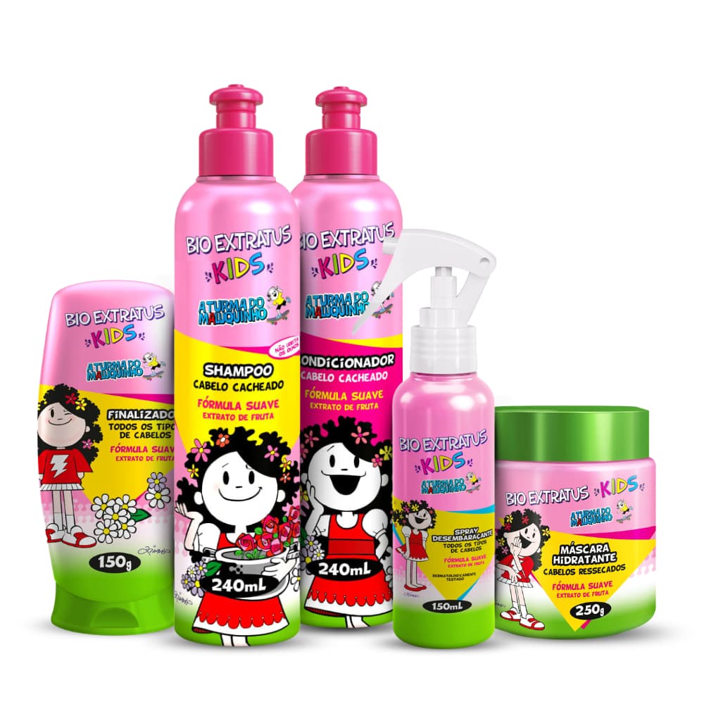 Kit Kids Cabelo Cacheado Bio Extratus Completo Para Criança