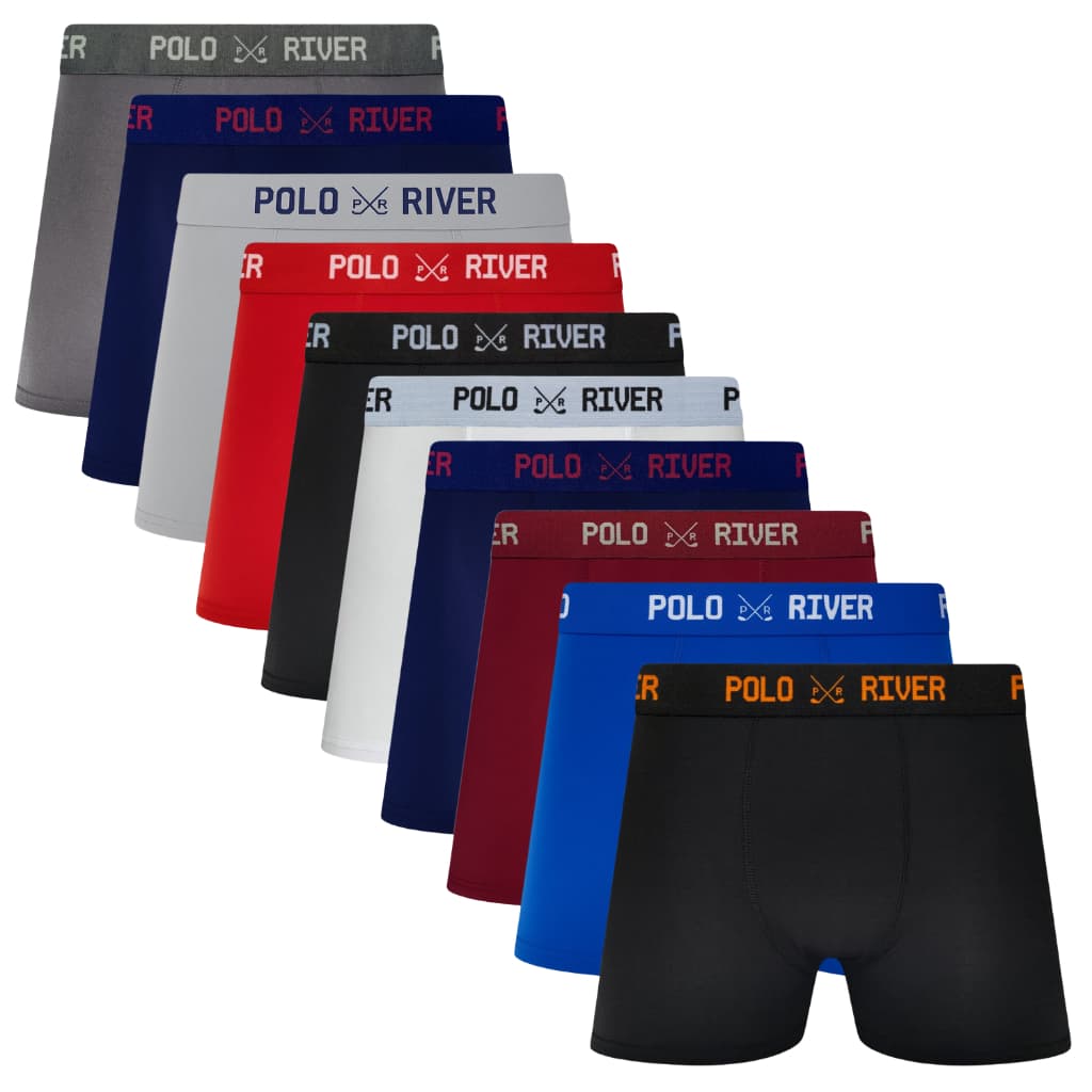 Kit de Cuecas Boxer Microfibra Polo River
