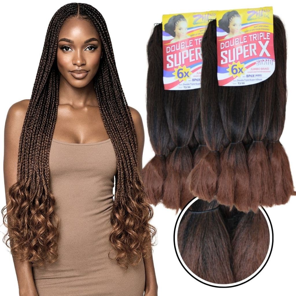 2 Jumbão Super X 400g Cabelo Boho Para Gypsy Trança French Zhanghair - 65cm
